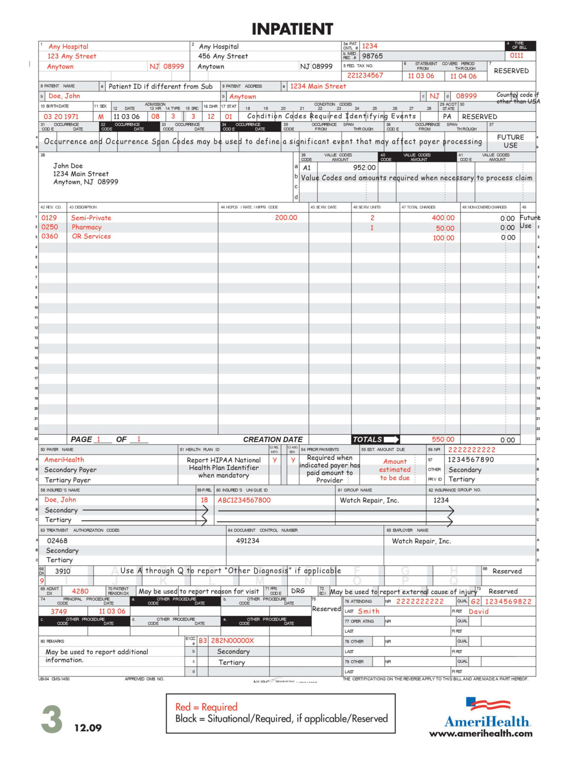 Ub 04 Revenue Codes