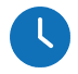 A blue clock icon with white hour and minute hands, showing the time as 4:00.